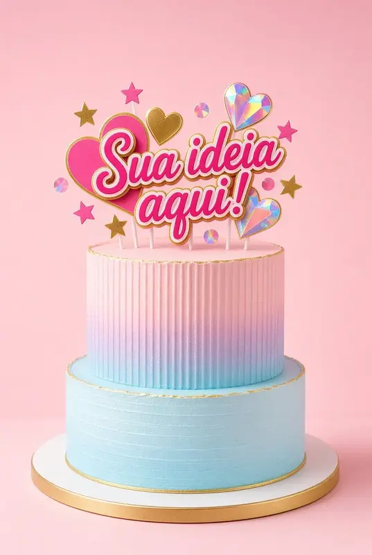 Topo de bolo personalizado